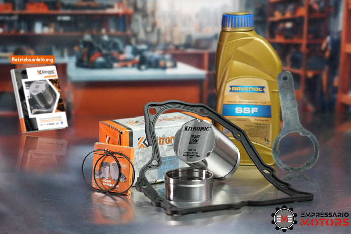 KITRONIC YMZ-110 DSG Reparatursatz DQ200 0AM – Druckspeicher, Montageschlüssel, Dichtung und 1 L Ravenol Öl
